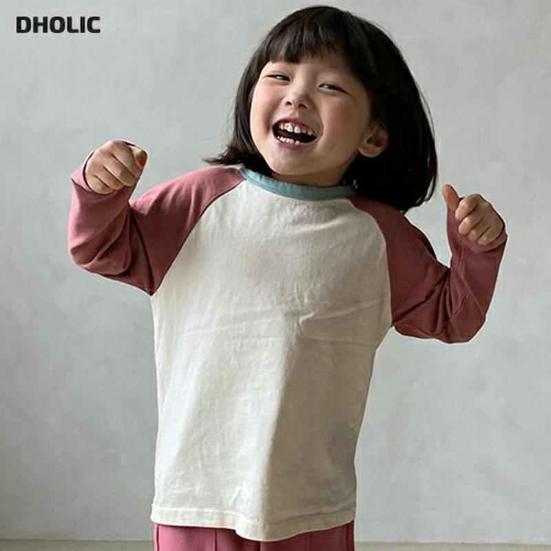 【新作10%OFF】カラーブロックラグランTシャツ・u05323 キッズ【3~8才】【tops】【トップス Tシャツ 長袖 ラグ