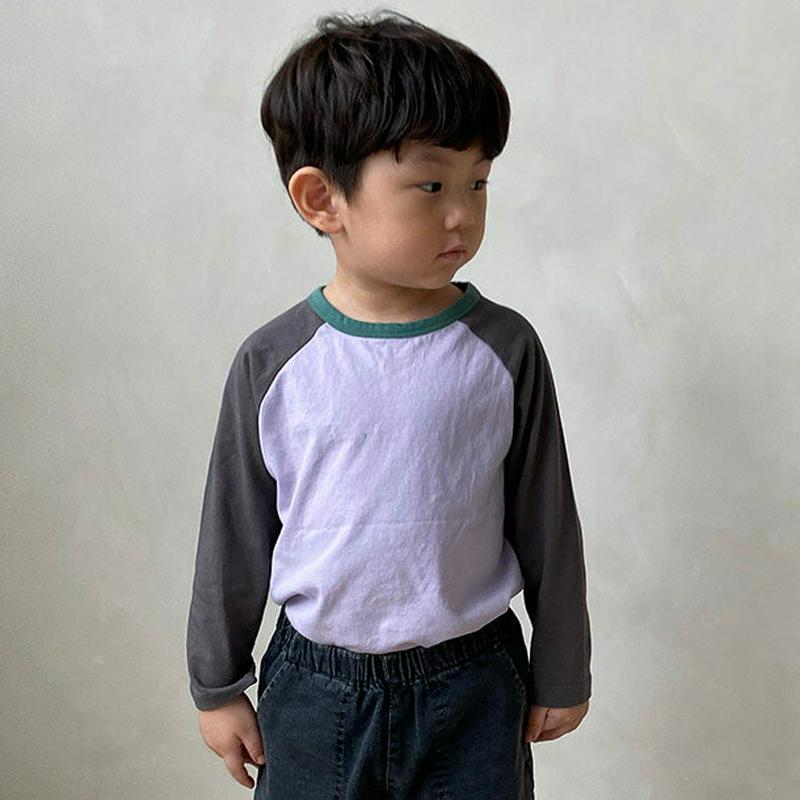 【新作10%OFF】カラーブロックラグランTシャツ・u05323 キッズ【3~8才】【tops】【トップス Tシャツ 長袖 ラグ