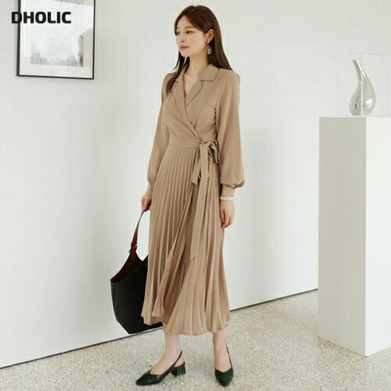 【新作10%OFF】カラーラッププリーツワンピース・全2色・b63771 レディース【ops】【ワンピース ロング ロングワンピ