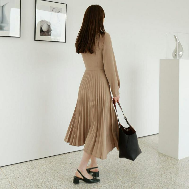 【新作10%OFF】カラーラッププリーツワンピース・全2色・b63771 レディース【ops】【ワンピース ロング ロングワンピ