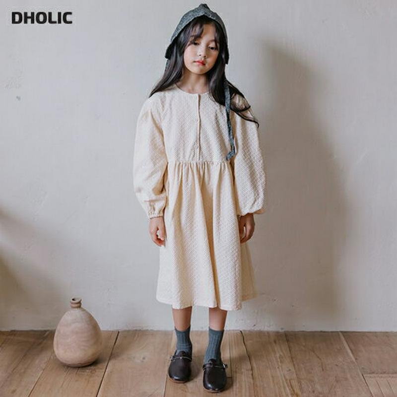 【新作10%OFF】ラウンドネック刺繍ワンピース・u05408 キッズ【3~8才】【ops】【ワンピース ロングワンピース 長袖