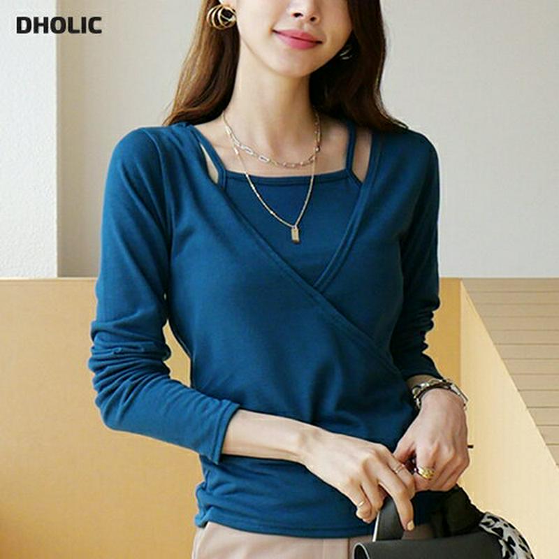 【新作10%OFF】キャミ&カシュクールTシャツSET・全4色・t63755 レディース【tops】【トップス Tシャツ 長袖 