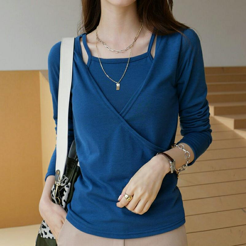 【新作10%OFF】キャミ&カシュクールTシャツSET・全4色・t63755 レディース【tops】【トップス Tシャツ 長袖 