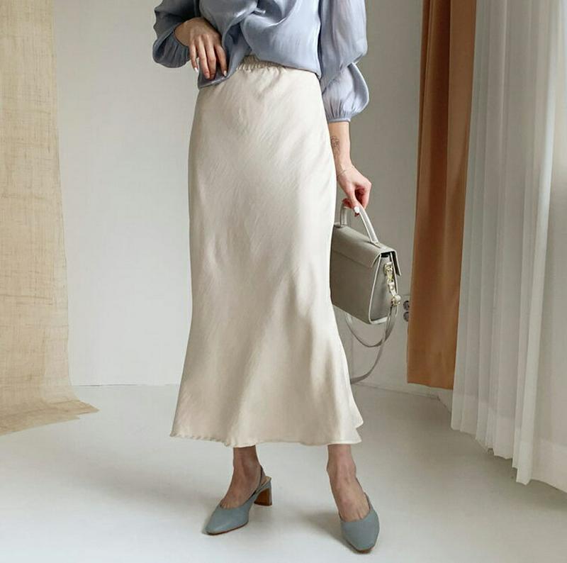 【新作10%OFF】サテンフレアスカート・全3色・t47969 レディース【sk】【韓国 ファッション ボトムス スカート ロン