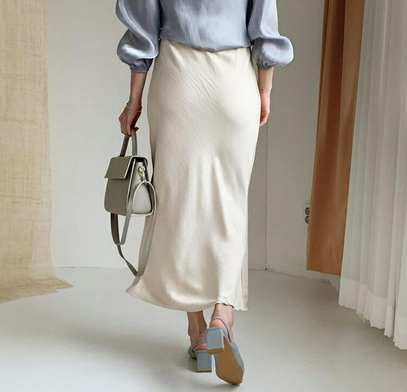 【新作10%OFF】サテンフレアスカート・全3色・t47969 レディース【sk】【韓国 ファッション ボトムス スカート ロン