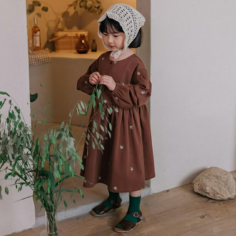 【新作10%OFF】【送料無料】刺繍ワンピース・u05407 キッズ【3~8才】【ops】【ワンピース ロングワンピース 長袖 