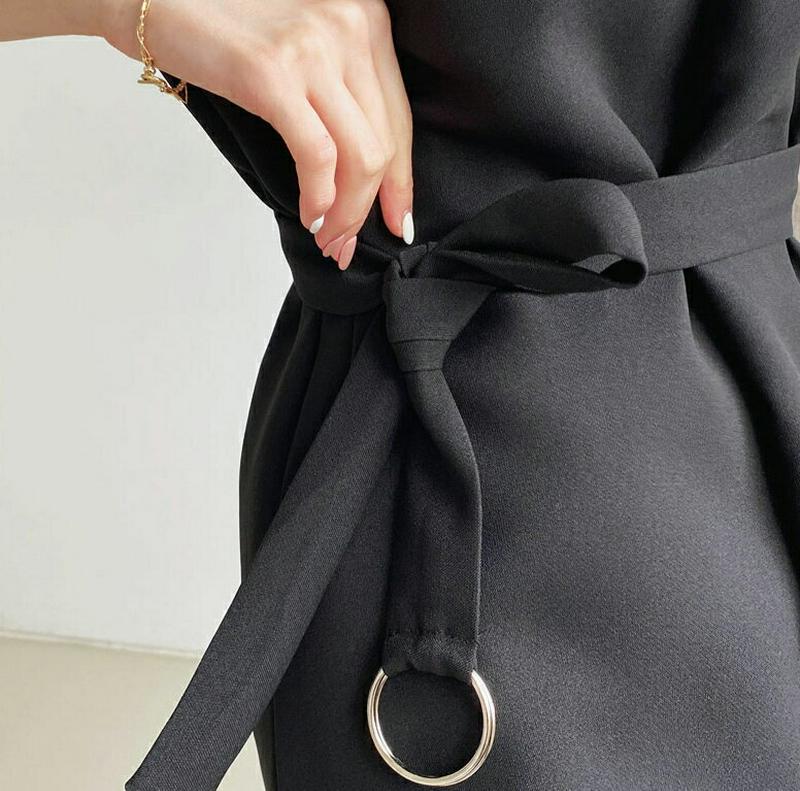 【新作10%OFF】ベルト付Vネックワンピース・全4色・b47965 レディース【ops】【韓国 ファッション ワンピース ミデ