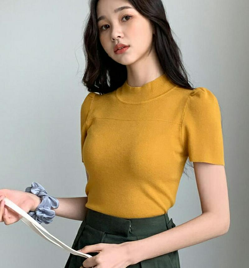 【新作10%OFF】ハイネックパフニット・全3色・t47948 レディース【tops】【韓国 ファッション トップス ニット ニ