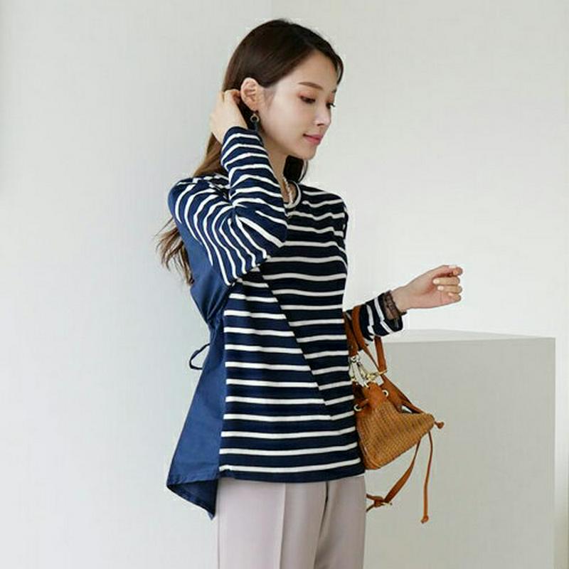 【新作10%OFF】バックドロストボーダーTシャツ・全2色・t63751 レディース【tops】【トップス Tシャツ 長袖 ロン