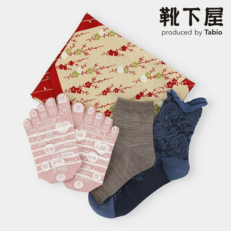 【あす楽】【靴下屋】◆敬老の日◆おばあちゃんへ3足セット 22〜24cm 風呂敷付き / 靴下屋 靴下 タビオ Tabio くつ下 レディース ギフト プレゼント 五本指ソックス 5本指ソックス 日本製