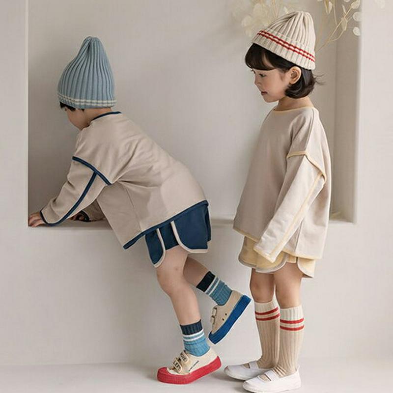 【新作10%OFF】パイピングTシャツ&パンツSET・u05737 キッズ【3~8才】【set】【セットアップ セット setu