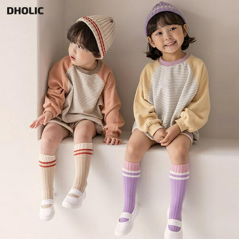 【新作10%OFF】ボーダーラグランスウェット&パンツSET・u05736 キッズ【3~8才】【set】【セットアップ セット 