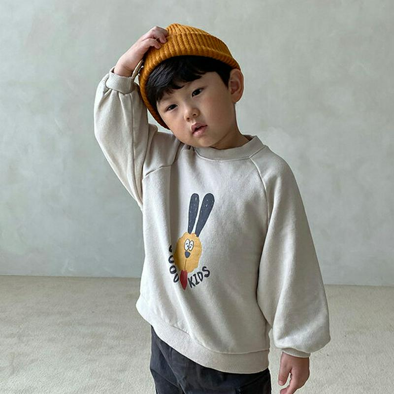 【新作10%OFF】ラグランラビットプリントスウェット・u05339 キッズ【3~8才】【tops】【トップス スウェット 長袖