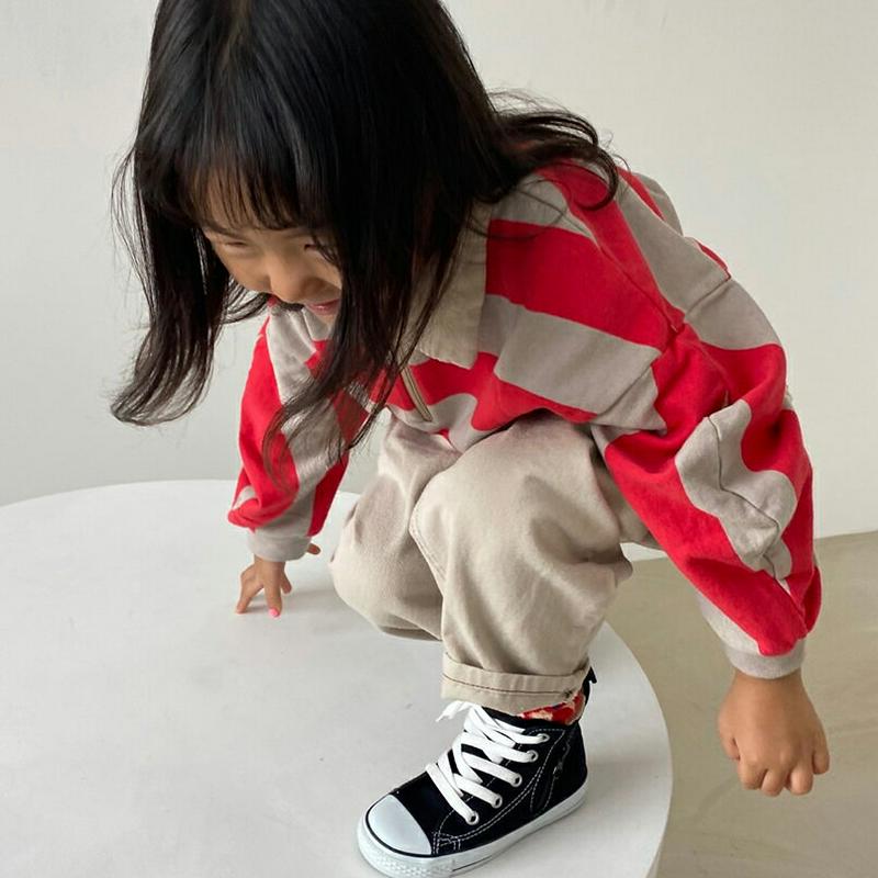 【新作10%OFF】カラージップネックボーダーTシャツ・u05678 キッズ【3~8才】【tops】【トップス Tシャツ ロング