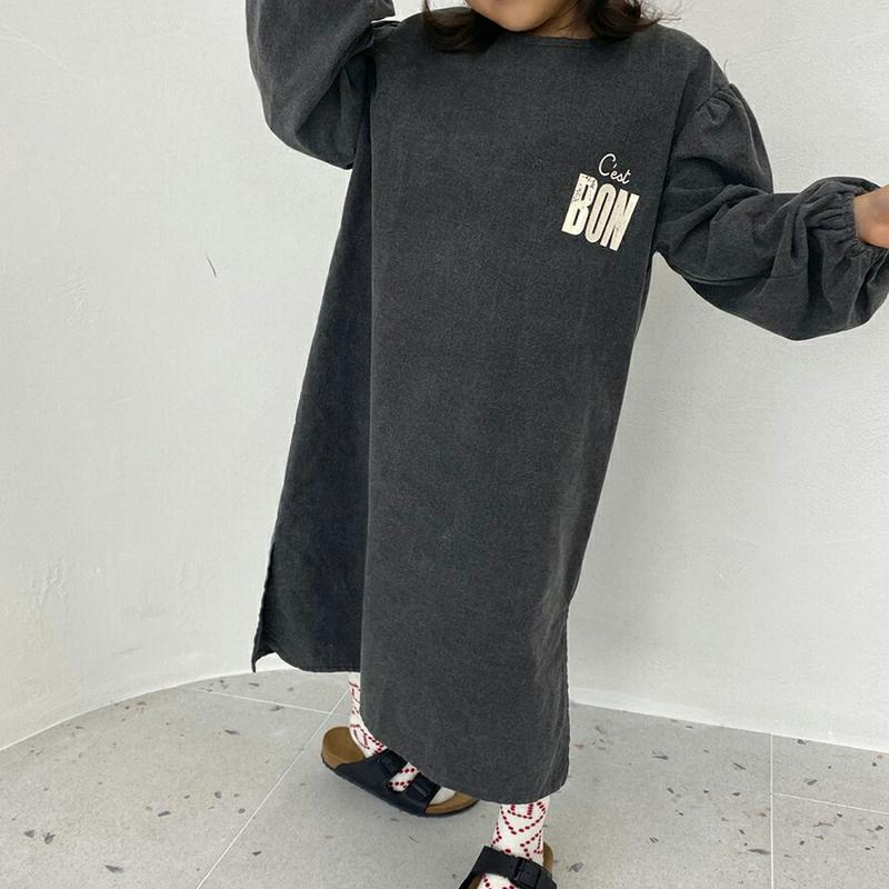 【新作10%OFF】BONバルーンスリーブワンピース・u05689 キッズ【3~8才】【ops】【ワンピース ロングワンピース 