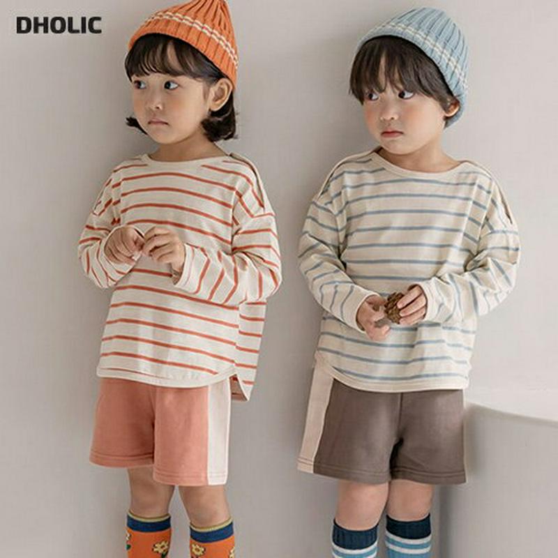 【新作10%OFF】ボーダーTシャツ&ショートパンツSET・u05739 キッズ【3~8才】【set】【セットアップ セット s