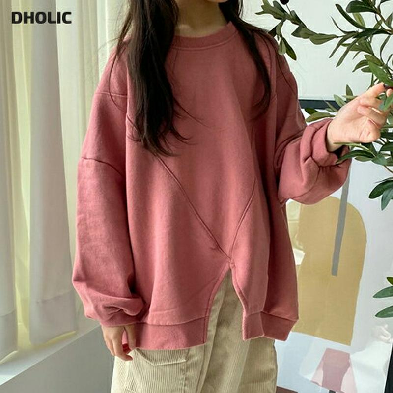 【新作10%OFF】スリットヘムドロップスウェット・u05666 キッズ【3~8才】【tops】【トップス スウェット 長袖 ラ