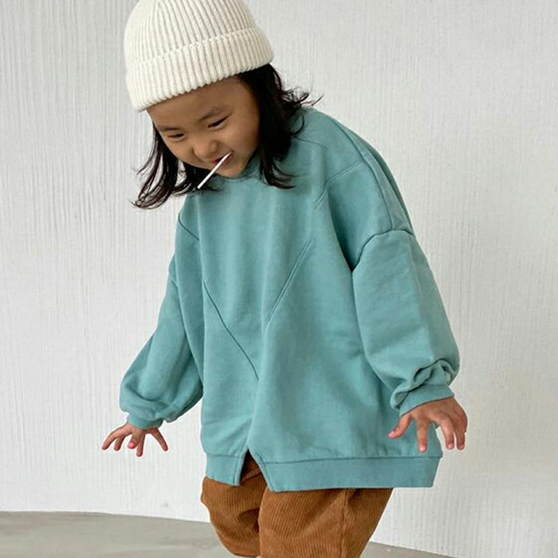 【新作10%OFF】スリットヘムドロップスウェット・u05666 キッズ【3~8才】【tops】【トップス スウェット 長袖 ラ