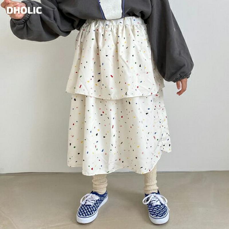 【新作10%OFF】カラフルパターンティアードスカート・u05682 キッズ【3~8才】【sk】【ボトムス スカート ロング丈 