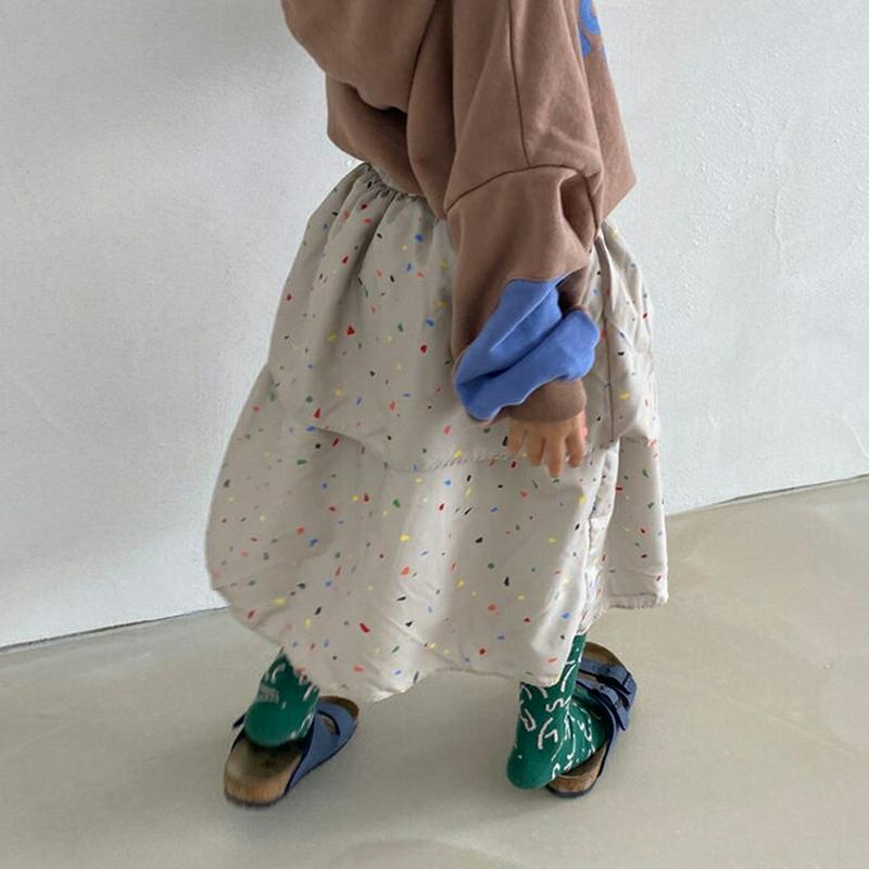 【新作10%OFF】カラフルパターンティアードスカート・u05682 キッズ【3~8才】【sk】【ボトムス スカート ロング丈 
