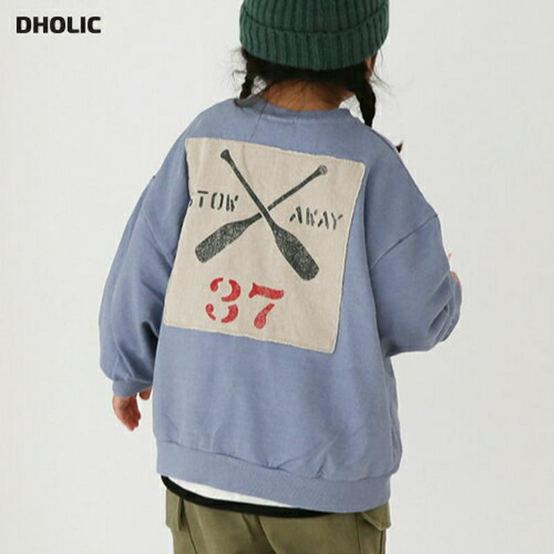 【新作10%OFF】バックナンバーパッチスウェット・u05291 キッズ【3~8才】【tops】【トップス スウェット 長袖 ラ