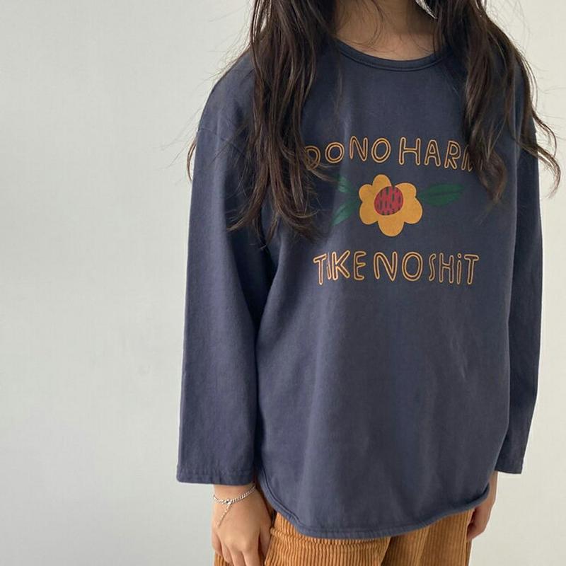 【新作10%OFF】フラワープリントTシャツ・u05692 キッズ【3~8才】【tops】【トップス Tシャツ 長袖 ラウンドネ