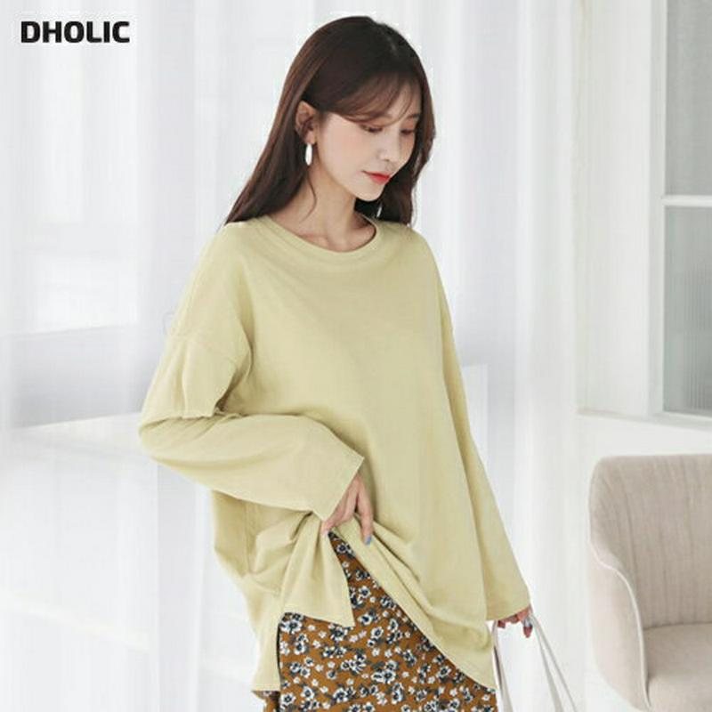 【新作10%OFF】ラウンドネックTシャツ・全4色・b60777 レディース【tops】【韓国 ファッション トップス Tシャツ