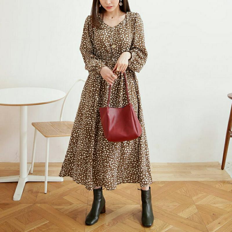 【新作10%OFF】レオパードドロストワンピース・全3色・b63938 レディース【ops】【ワンピース ロング ロングワンピー