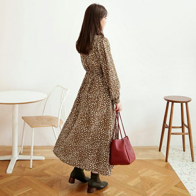 【新作10%OFF】レオパードドロストワンピース・全3色・b63938 レディース【ops】【ワンピース ロング ロングワンピー