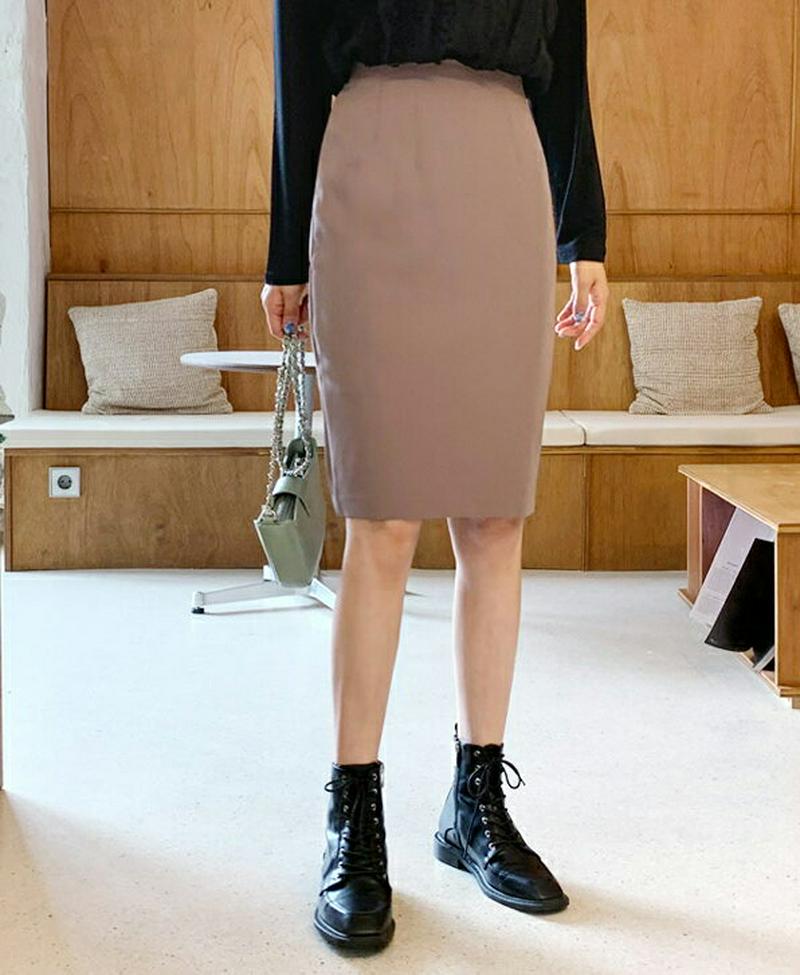 バックスリットペンシルスカート・全5色・b60796 レディース【sk】 韓国ファッション ボトムス スカート ミディ丈 ミディスカート パステル スリット カラーアイテム ペンシルスカート シンプル スリム ピンク 単色 無地 大人 フェミニン 春 秋