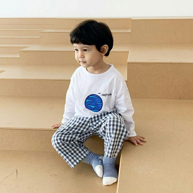 【新作10%OFF】CosmicプリントTシャツ&チェックパンツSET・u05674 キッズ【3~8才】【set】【セットアップ