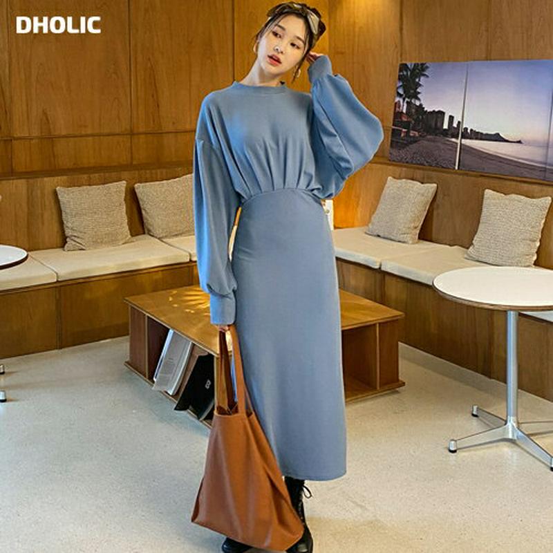 【新作10%OFF】ラウンドウエストタックワンピース・全3色・b60745 レディース【ops】【韓国 ファッション ワンピース