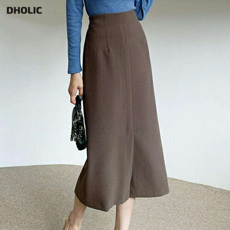 バックゴムHラインスカート・全3色・b60959 レディース【sk】【韓国 ファッション ボトムス スカート ロング丈 ロングス