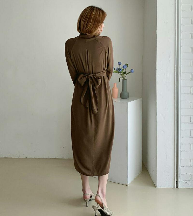 ラップシャツワンピース・全3色・t60935 レディース【ops】【韓国 ファッション ワンピース ロングワンピース ワイドリボ