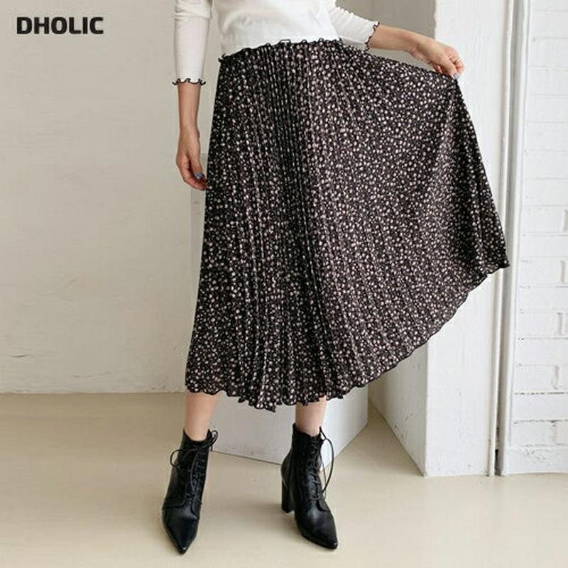 フローラルプリーツスカート・全3色・b60943 レディース【sk】【韓国 ファッション ボトムス スカート ロングスカート ロ