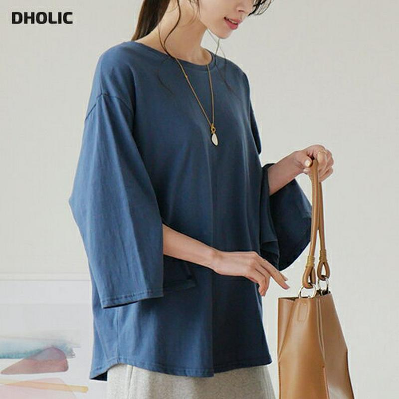 スリットスリーブTシャツ・全4色・b63892 レディース【tops】【トップス Tシャツ 長袖 七分丈 七分袖 7分丈 7分袖
