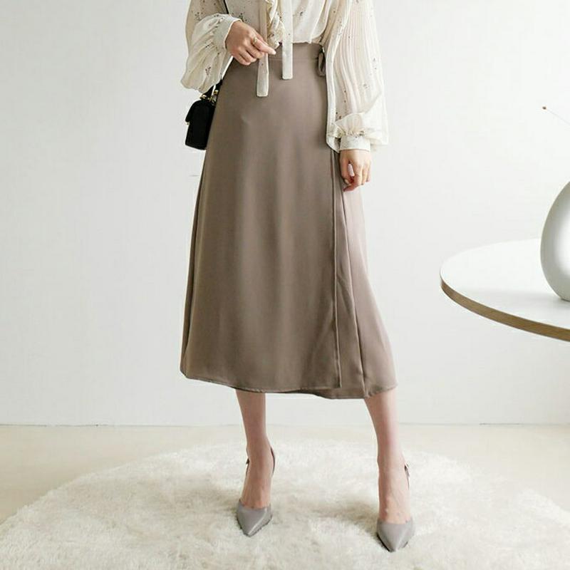 ラップフレアスカート・全2色・t63959 レディース【sk】【スカート ミディ丈 ミディスカート フレアスカート フレア ラッ