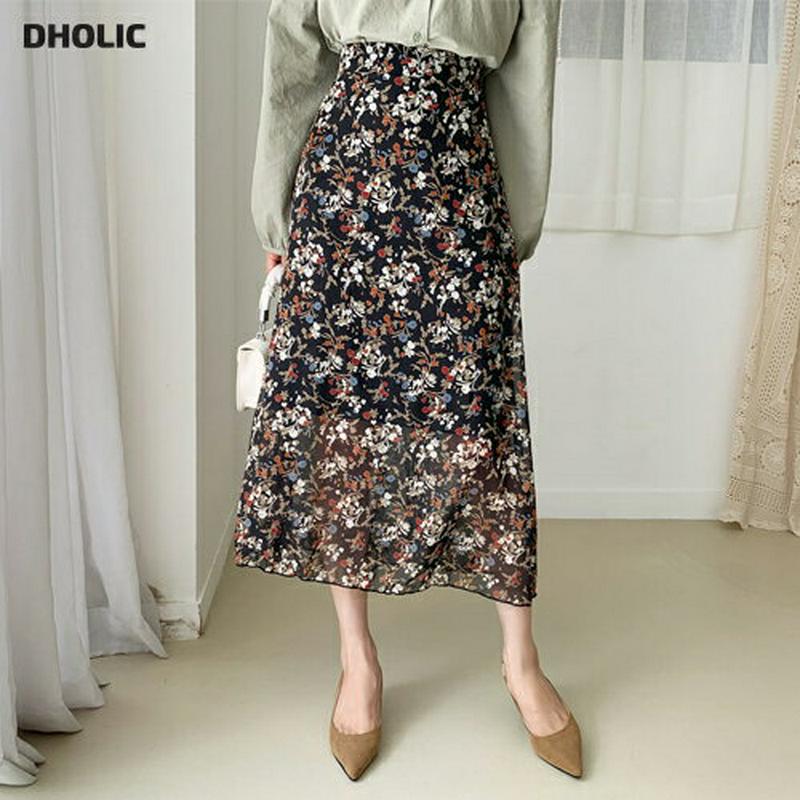 バックゴム花柄スカート・全3色・b60945 レディース【sk】【韓国 ファッション ボトムス スカート ロングスカート ロング