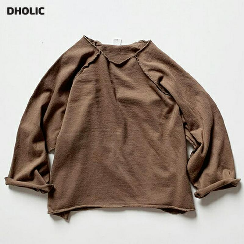 カッティングヘムTシャツ・u05701 キッズ【3~8才】【tops】【トップス Tシャツ 長袖 ロンT 無地 無地T 単色 切