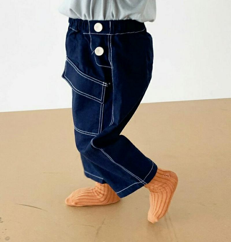 ステッチフラップポケットパンツ・u05670 キッズ【3~8才】【pt】【パンツ ズボン ボトムス ロングパンツ ステッチ 単色