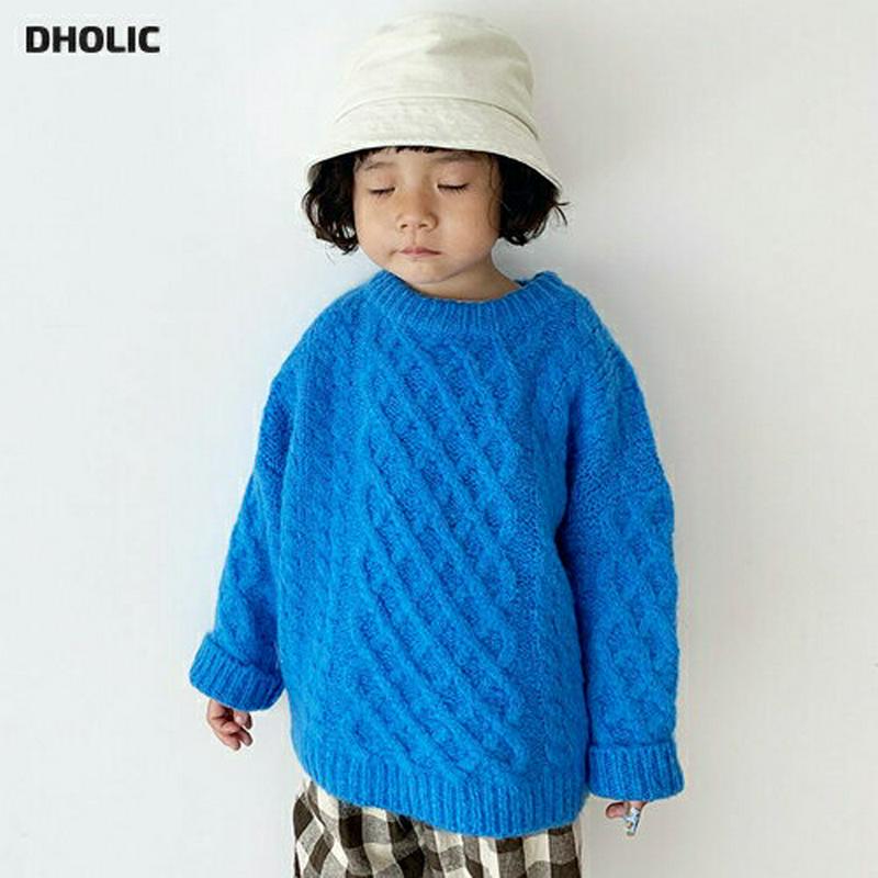 ツイストニット・u05704 キッズ【3~8才】【tops】【トップス ニット ニットトップス ツイスト 長袖 ラウンドネック 