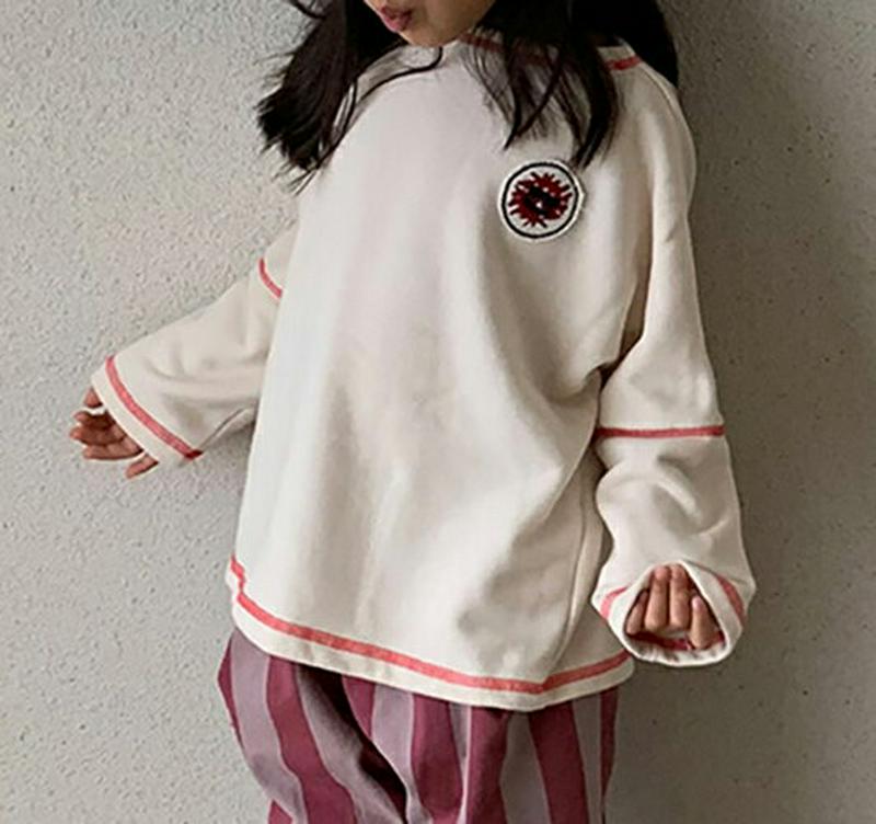 ドローイングパッチスウェット・u05330 キッズ【3~8才】【tops】【トップス スウェット ドローイング パッチ 長袖 カ