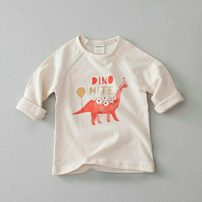 DINOラグランTシャツ・u05673 キッズ【0~2才】【tops】【トップス Tシャツ 長袖 ラグランスリーブ ラウンドネッ
