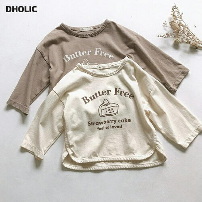 Butterロゴ長袖Tシャツ・u05585 キッズ【3~8才】【tops】【トップス Tシャツ ロングスリーブ 長袖 ラウンドネ