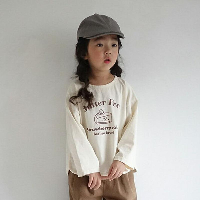 Butterロゴ長袖Tシャツ・u05585 キッズ【3~8才】【tops】【トップス Tシャツ ロングスリーブ 長袖 ラウンドネ