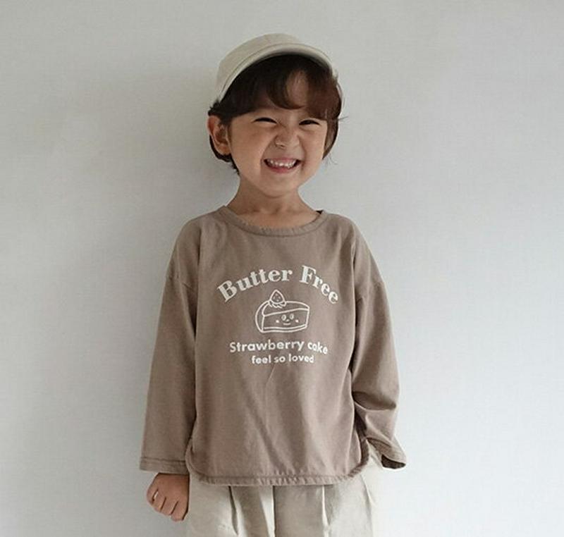 Butterロゴ長袖Tシャツ・u05585 キッズ【3~8才】【tops】【トップス Tシャツ ロングスリーブ 長袖 ラウンドネ