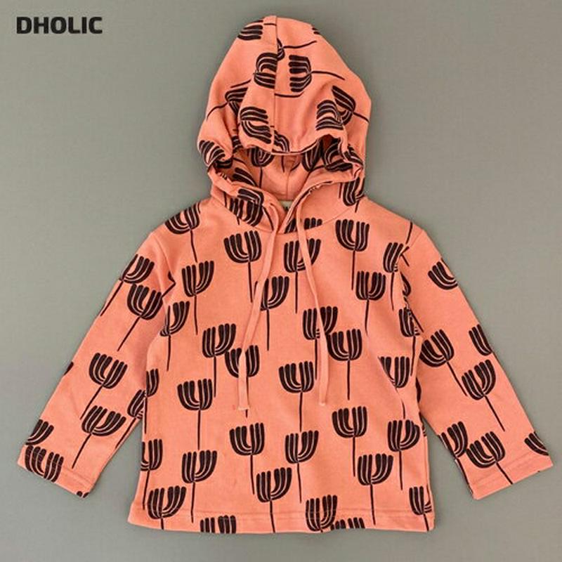 Dandelionフーディ・u05447 キッズ【3~8才】【tops】【トップス フーディ 長袖 ロングスリーブ パターン 女