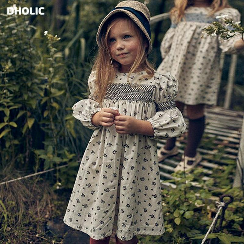 【新作10%OFF】シャーリング花柄ワンピース・u05713 キッズ【3~8才】【ops】【ワンピース ロングワンピース ミディ