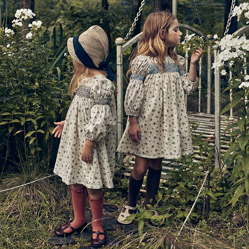 【新作10%OFF】シャーリング花柄ワンピース・u05713 キッズ【3~8才】【ops】【ワンピース ロングワンピース ミディ