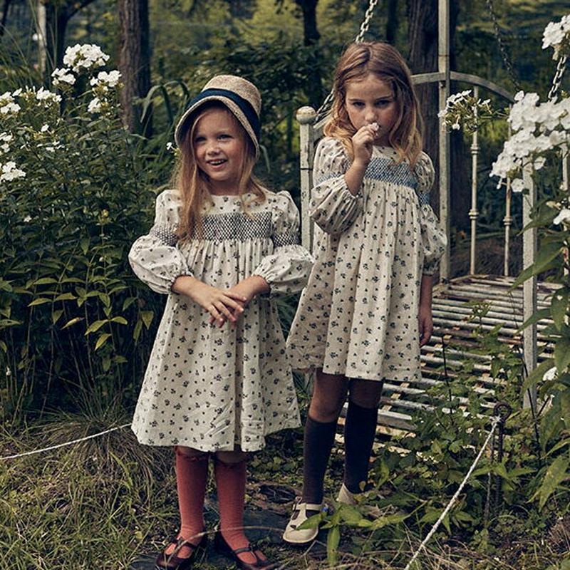 【新作10%OFF】シャーリング花柄ワンピース・u05713 キッズ【3~8才】【ops】【ワンピース ロングワンピース ミディ